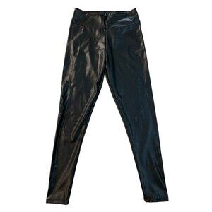 Streetwear Society Women size L Black High Waist Pull On Faux Leather Pants